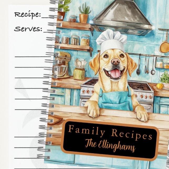 Yellow Labrador Retriever Chef Spiral Recipe Book Notizbuch (Von Creator hochgeladen)