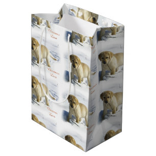 Yellow Labrador Retriever Christmas Mittlere Geschenktüte