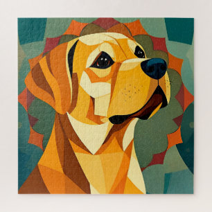 Yellow Labrador Retriever Dog Geometric Art