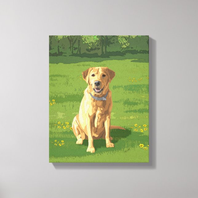Yellow Labrador Retriever Dog Leinwanddruck (Vorderseite)