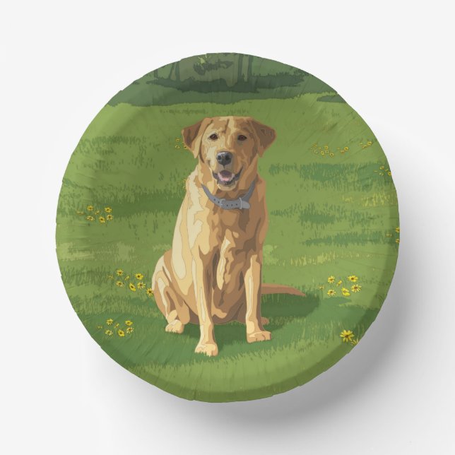 Yellow Labrador Retriever Dog Pappteller (Vorderseite)