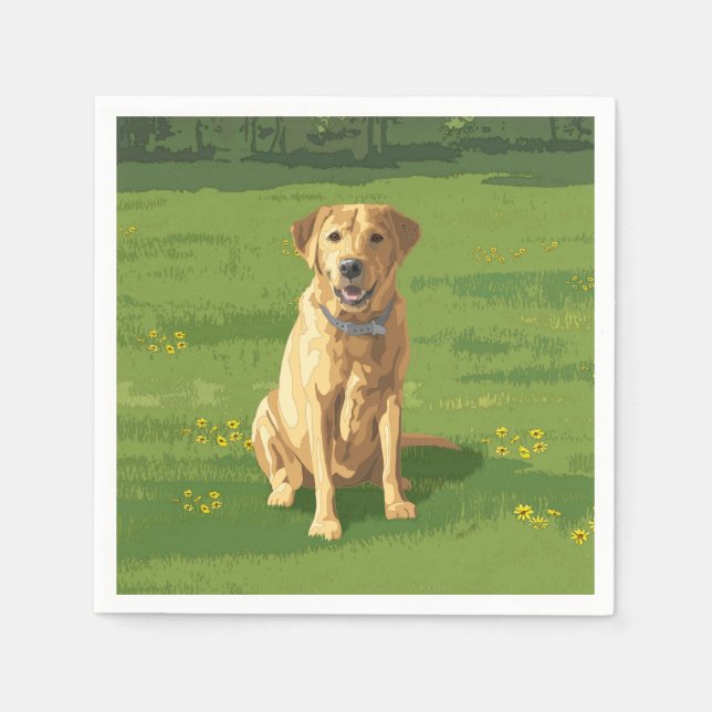 Yellow Labrador Retriever Dog Serviette (Vorderseite)
