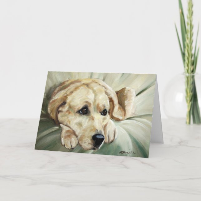 Yellow Labrador Retriever Hundekarte Karte (Vorderseite)