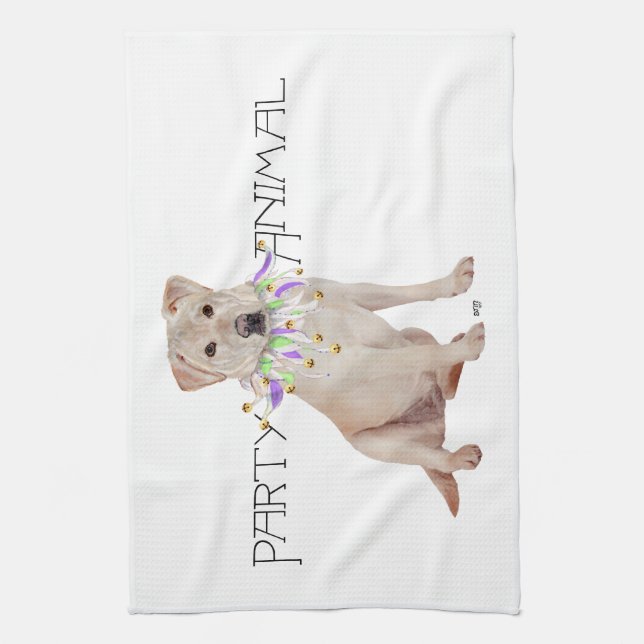 Yellow Labrador Retriever Party Geschirrtuch (Vertikal)