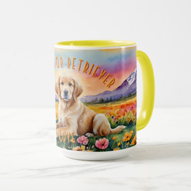 Yellow Labrador Retriever Puppy Sunrise Combo Tass Tasse (VorderseiteRechts)