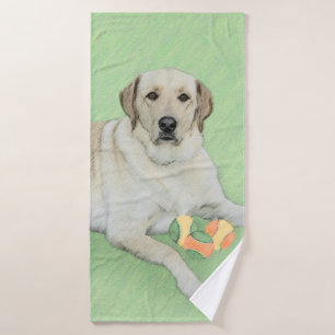 Yellow Labrador Retriever & Tennis Balls Malerei Badhandtuch Set