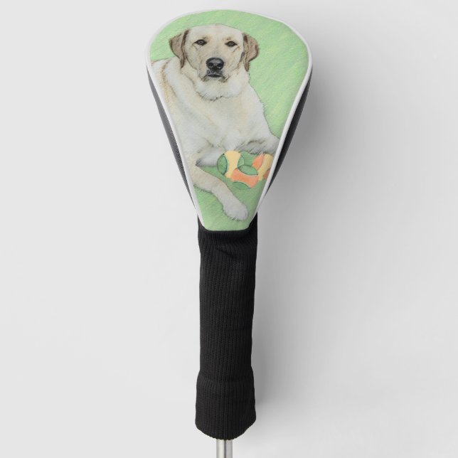 Yellow Labrador Retriever & Tennis Balls Malerei Golf Headcover (Vorderseite)