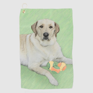 Yellow Labrador Retriever & Tennis Balls Malerei Golfhandtuch