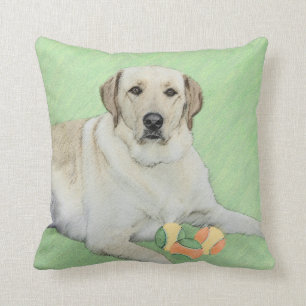 Yellow Labrador Retriever & Tennis Balls Malerei Kissen