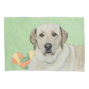 Yellow Labrador Retriever & Tennis Balls Malerei Kissenbezug
