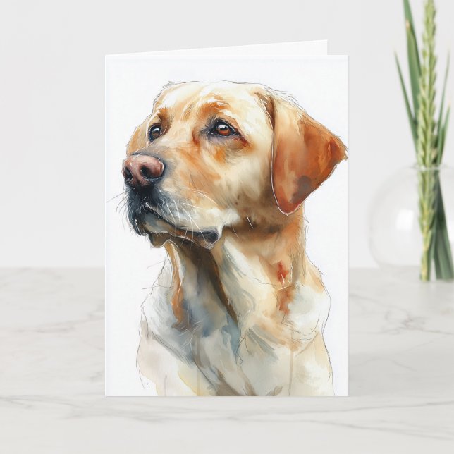 Yellow labrador retriever watercolor karte (Vorderseite)
