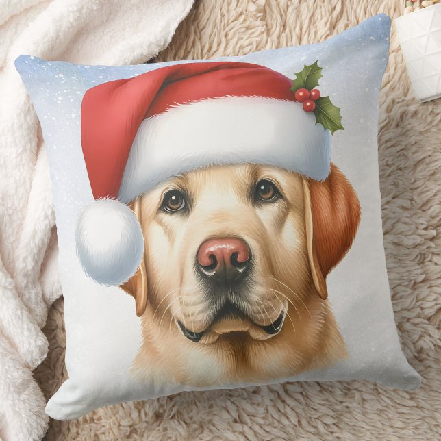 Yellow Labrador Retriever Weihnachts Weihnachtsgot Kissen (Von Creator hochgeladen)