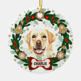 Yellow Labrador Retriever Weihnachtskrüge Keramik Ornament