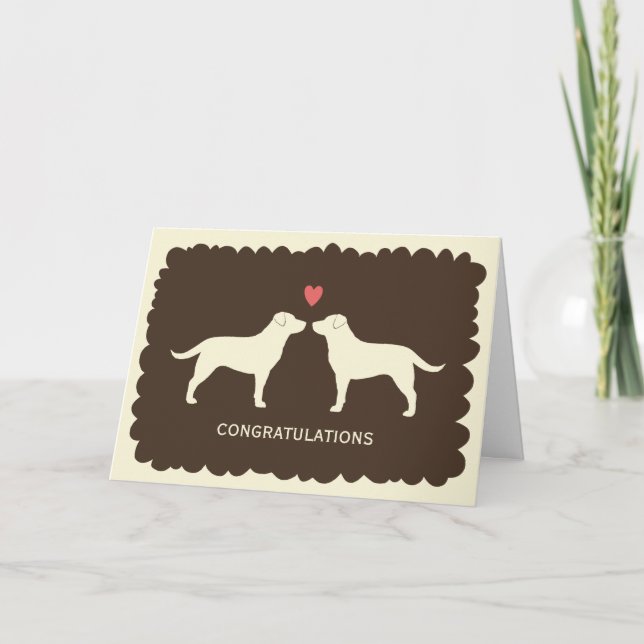 Yellow Labrador Retrievers Hochzeiten Herzlichen G Karte (Vorderseite)