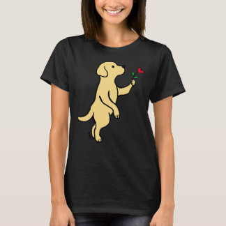 Yellow Labrador Tiny Heart Blume T-Shirt