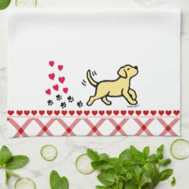 Yellow Labrador Trotting Kitchtuch Küchentuch