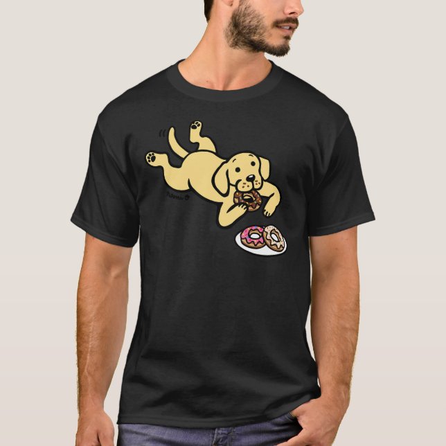Yellow Labrador und Donuts T-Shirt (Vorderseite)