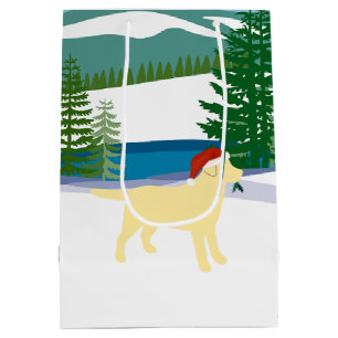 Yellow Labrador Weihnachtsansicht Mittlere Geschenktüte
