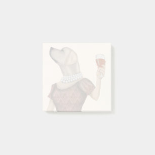Yellow Labrador Wine Snob Post-it Klebezettel