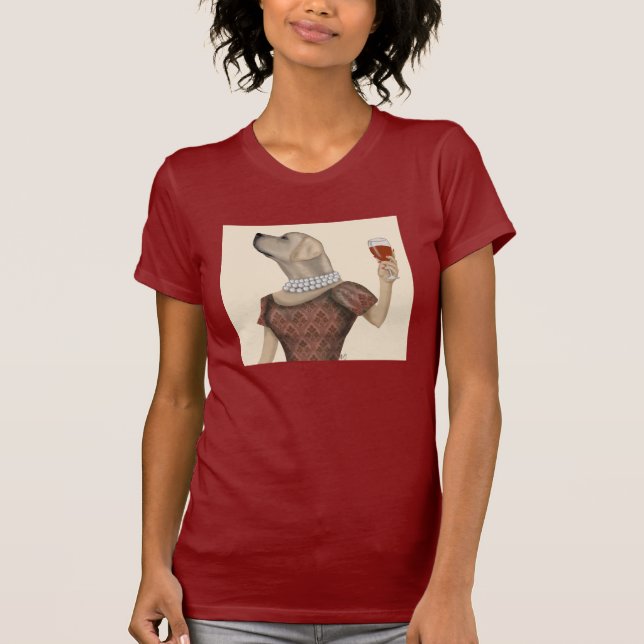 Yellow Labrador Wine Snob T-Shirt (Vorderseite)