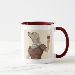 Yellow Labrador Wine Snob Tasse