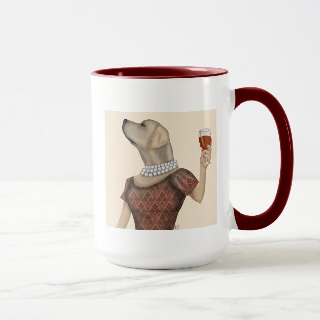 Yellow Labrador Wine Snob Tasse (Rechts)