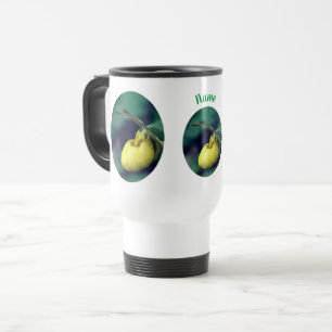 Yellow Lady Slipper Blume Personalisiert Reisebecher