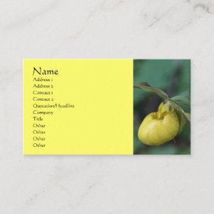 Yellow Lady Slipper Orchid Blume Business Card Visitenkarte