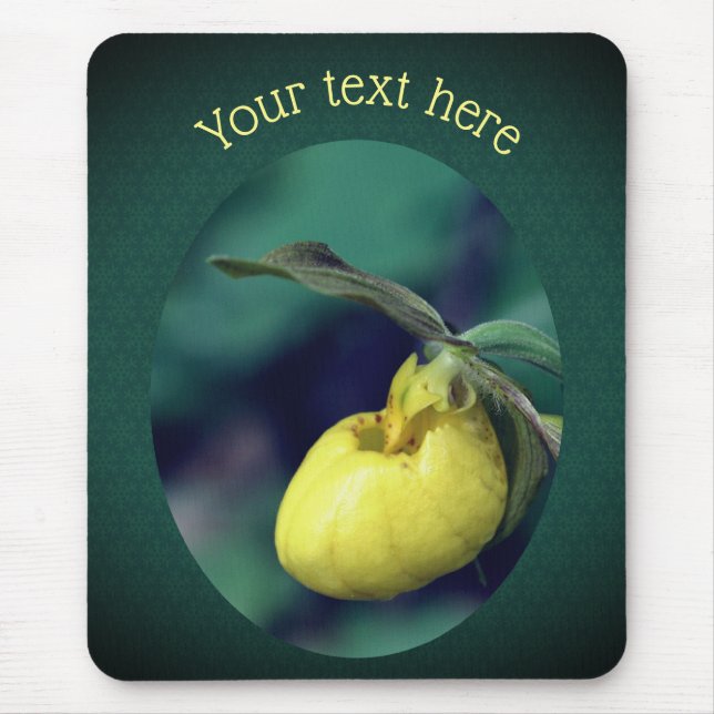 Yellow Lady Slipper Orchid Blume Personalisiert Mousepad (Vorne)