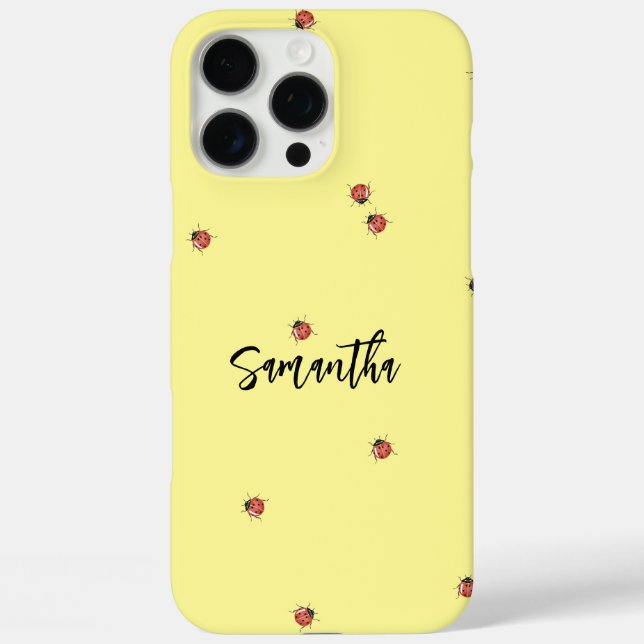 Yellow Ladybug iPhone 16 Pro Max Hülle (Rückseite)