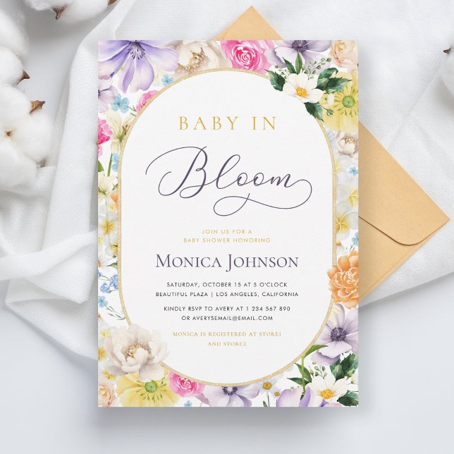 Yellow Lavender Summer Baby in Bloom Baby Dusche Einladung (Von Creator hochgeladen)
