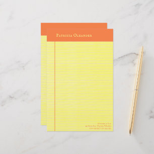 Yellow Legal Pad Style Peach Top Stationierung Briefpapier