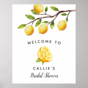 Yellow Lemon Brautparty Begrüßungszeichen Poster