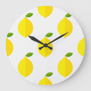 Yellow lemon clock große wanduhr