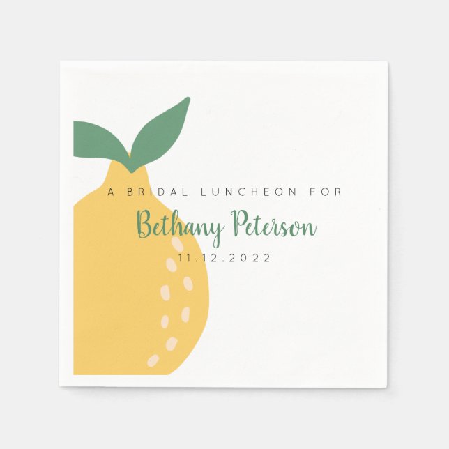 Yellow Lemon Funky Brautparty Luncheon Serviette (Vorderseite)