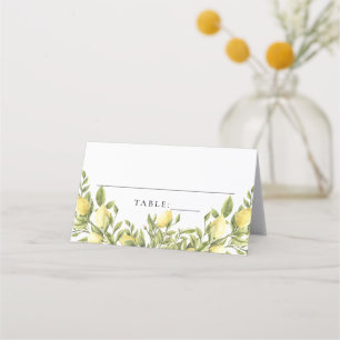Yellow Lemon Mediterrane Hochzeitsstipps-Platzkart Platzkarte