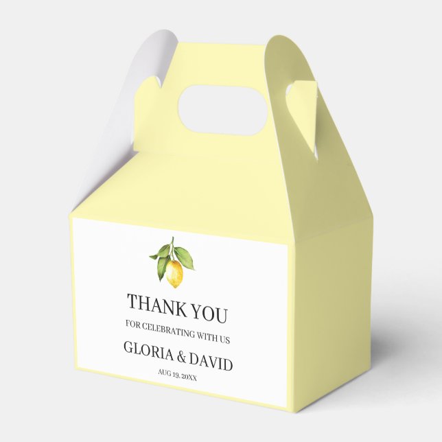 Yellow Lemon Moderne Hochzeit Geschenkschachtel (Vorderseite)