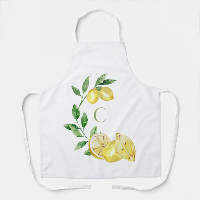 Yellow Lemon Monogram Schürze (Vorderseite)