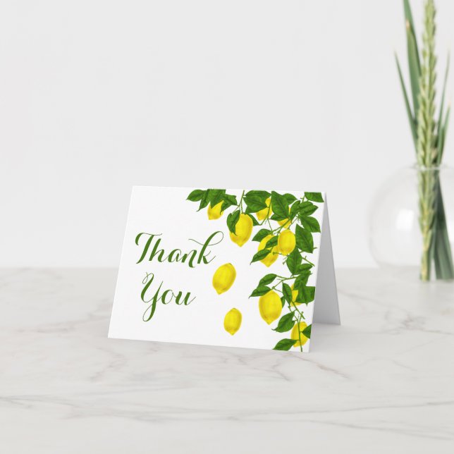 Yellow Lemon Vielen Dank, dass Sie die Hochzeit vo Dankeskarte (Vorderseite)