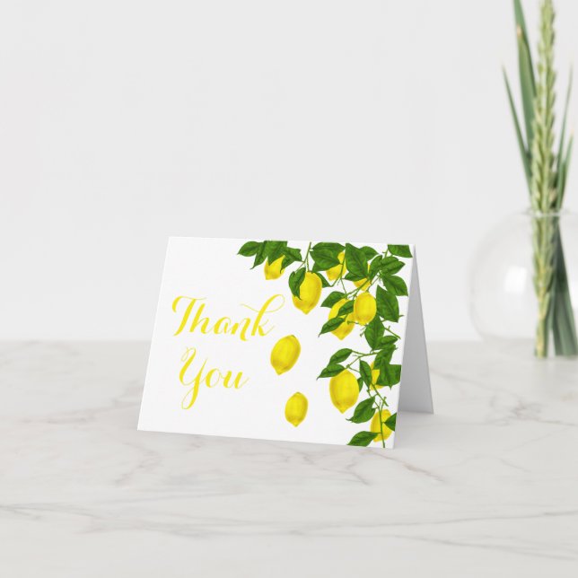 Yellow Lemon Vielen Dank, dass Sie die Hochzeit vo Dankeskarte (Vorderseite)