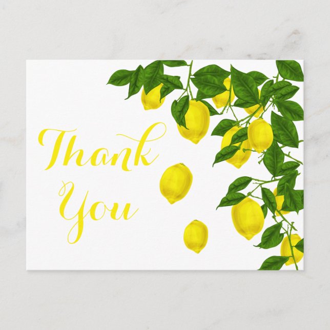 Yellow Lemon Vielen Dank, dass Sie die Hochzeit vo Postkarte (Vorderseite)