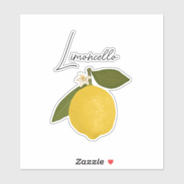 Yellow Lemon with Green Leaves | Fresh Citrus Aufkleber