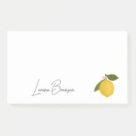 Yellow Lemon with Green Leaves | Fresh Citrus Post-it Klebezettel