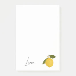 Yellow Lemon with Green Leaves | Fresh Citrus Post-it Klebezettel