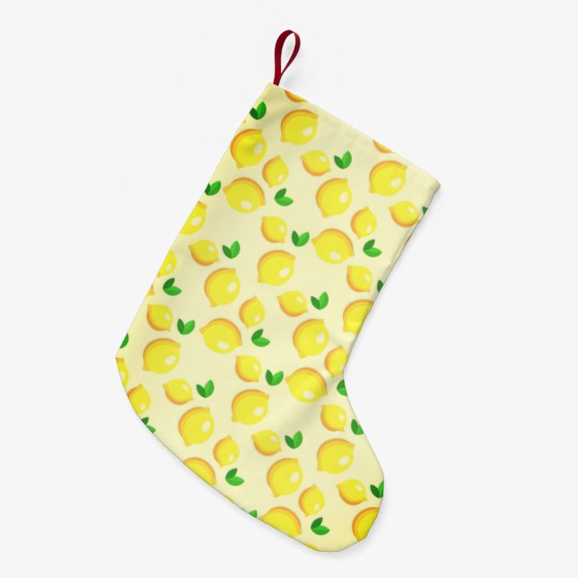 Yellow Lemons Christmas Strumpf Kleiner Weihnachtsstrumpf (Vorderansicht (hängend))