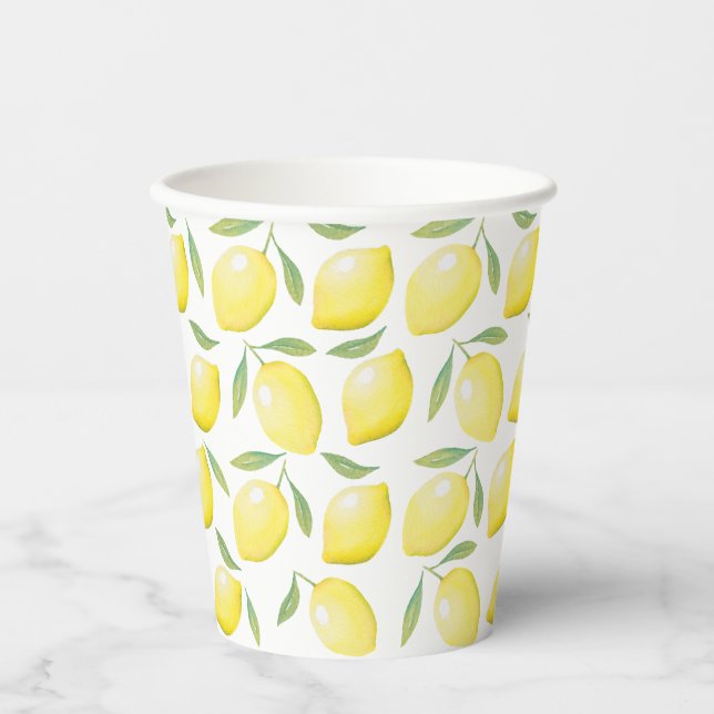 Yellow Lemons Paper Cup Pappbecher (Vorderseite)