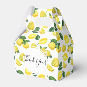 Yellow Lemons Wasserfarbe Fruchtmuster Danke Geschenkschachtel