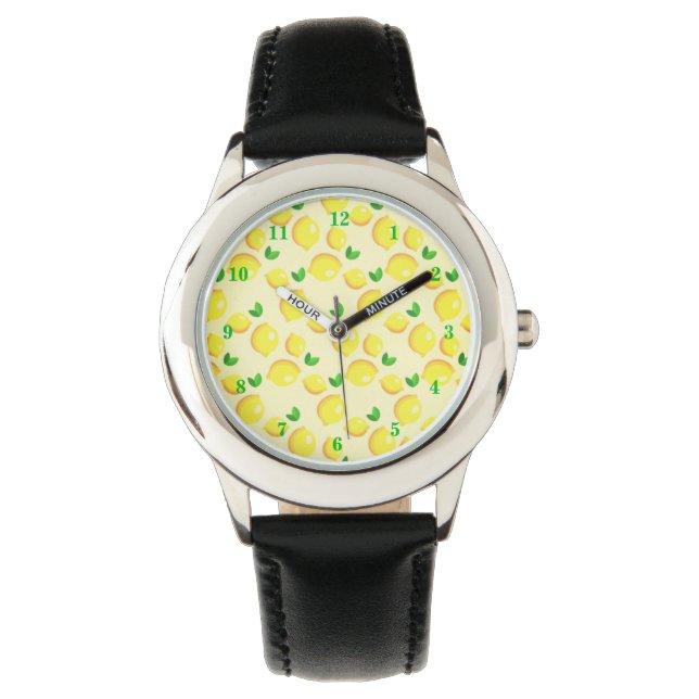 Yellow Lemons Watch Armbanduhr (Vorderseite)