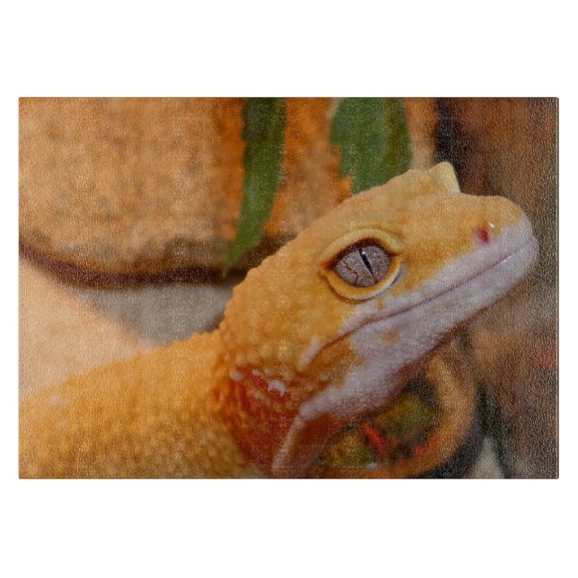 Yellow Leopard Gecko Cutting Board Schneidebrett (Vorderseite)