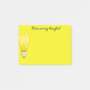 Yellow Light Bulle Note Pads Post-it Klebezettel